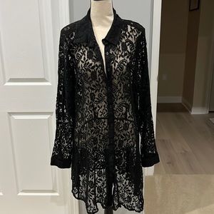 City Chic Black Lace Tunic